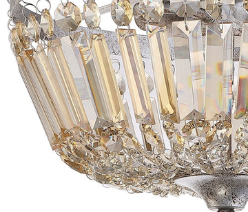 Caleb 14.2" Crystal / Metal LED Semi Flush Mount - JONATHAN Y